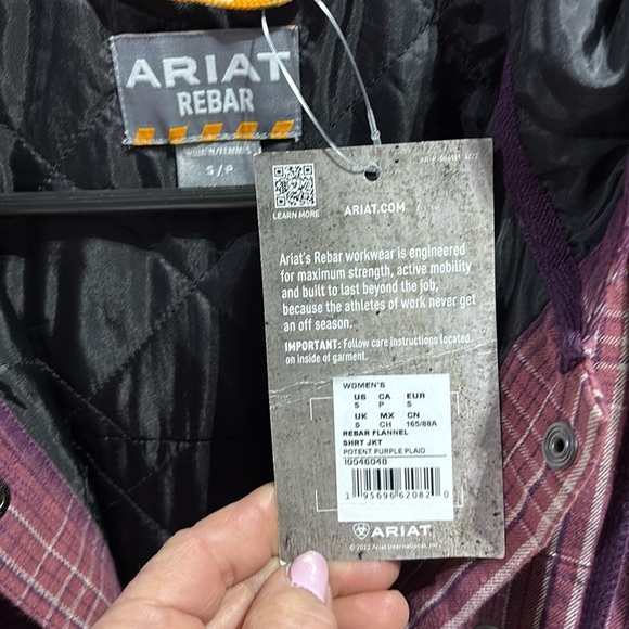 Ariat Rebar Flannel Hooded Shacket,shirt/jacket snap front,pockets,warm workwear - Picture 14 of 14